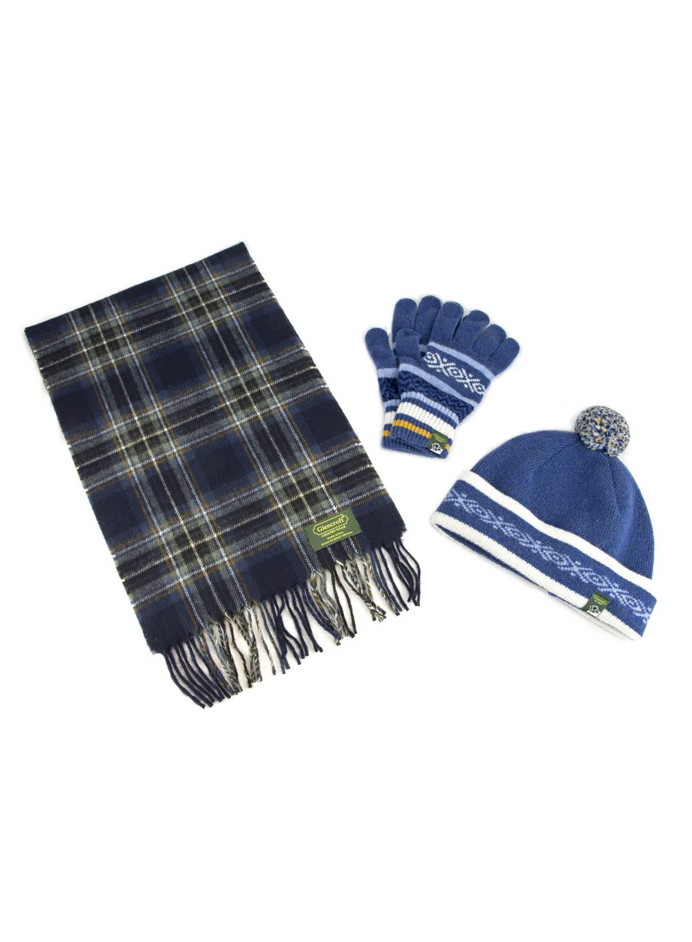 100% Lambswool Scarf, Hat and Gloves Set