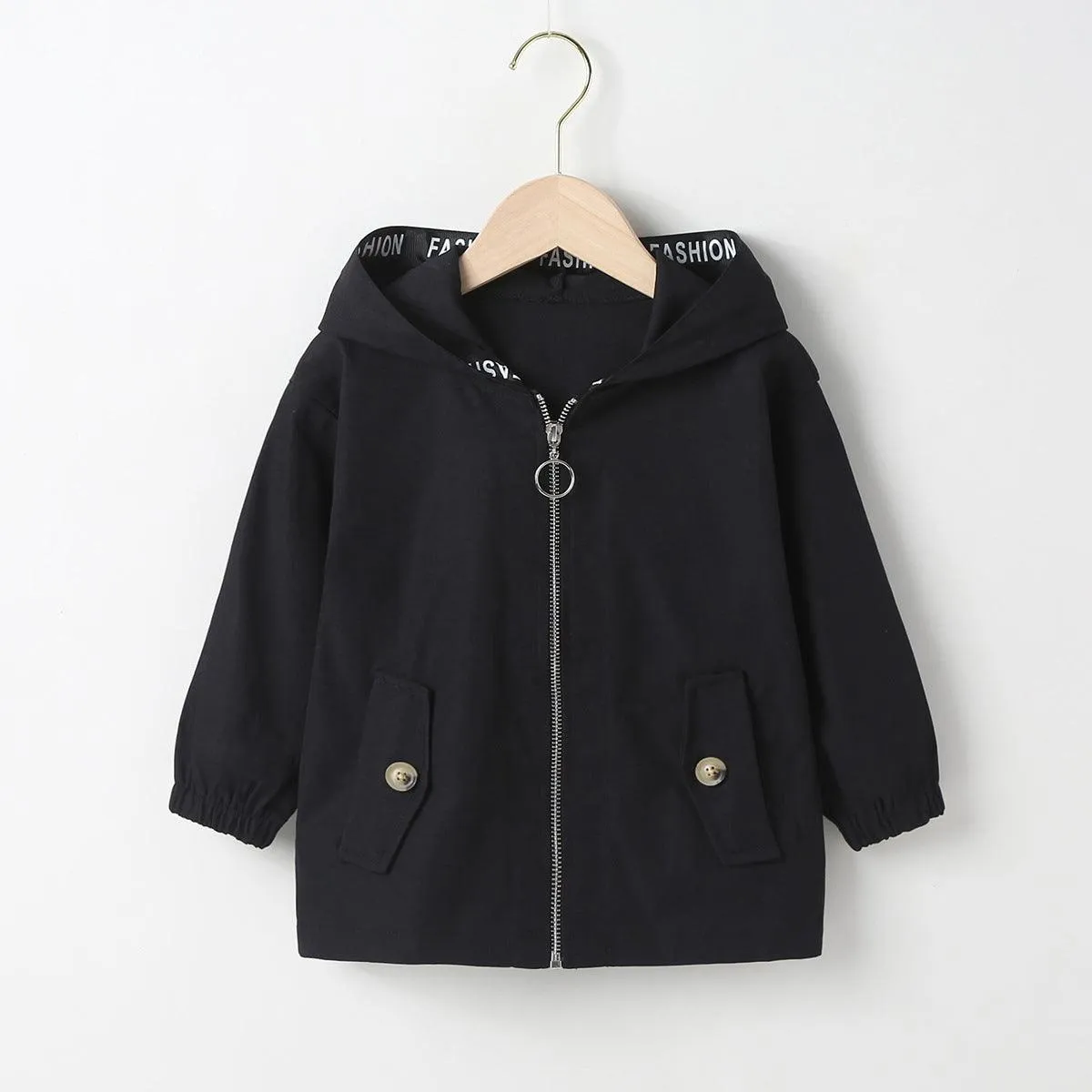 2-7years Toddler Girl Jacket Long-Sleeved Hooded Jacket Windbreaker Fashion Girl Wholesale