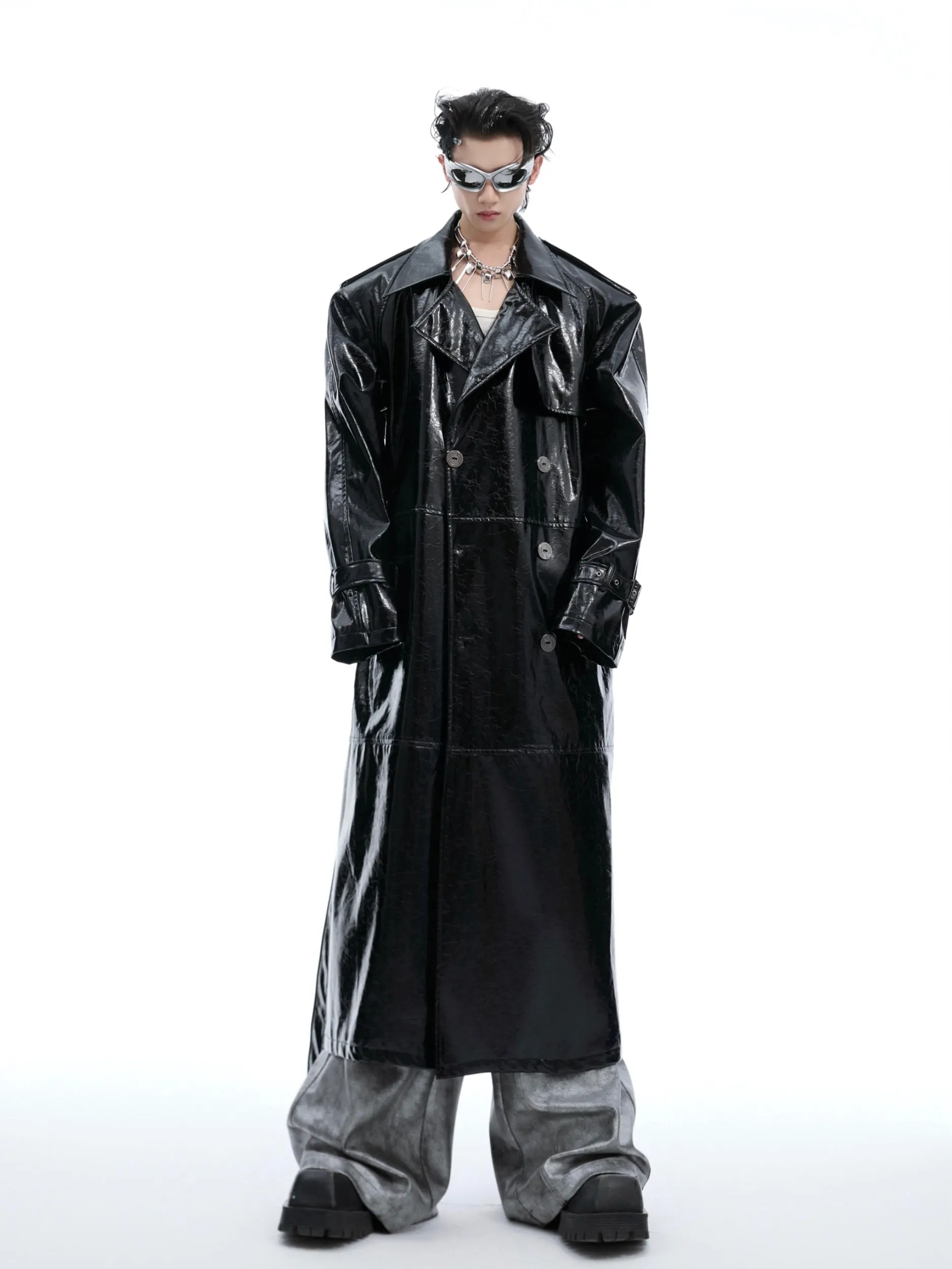 【24s Oct.】Shiny Belted Trench Coat