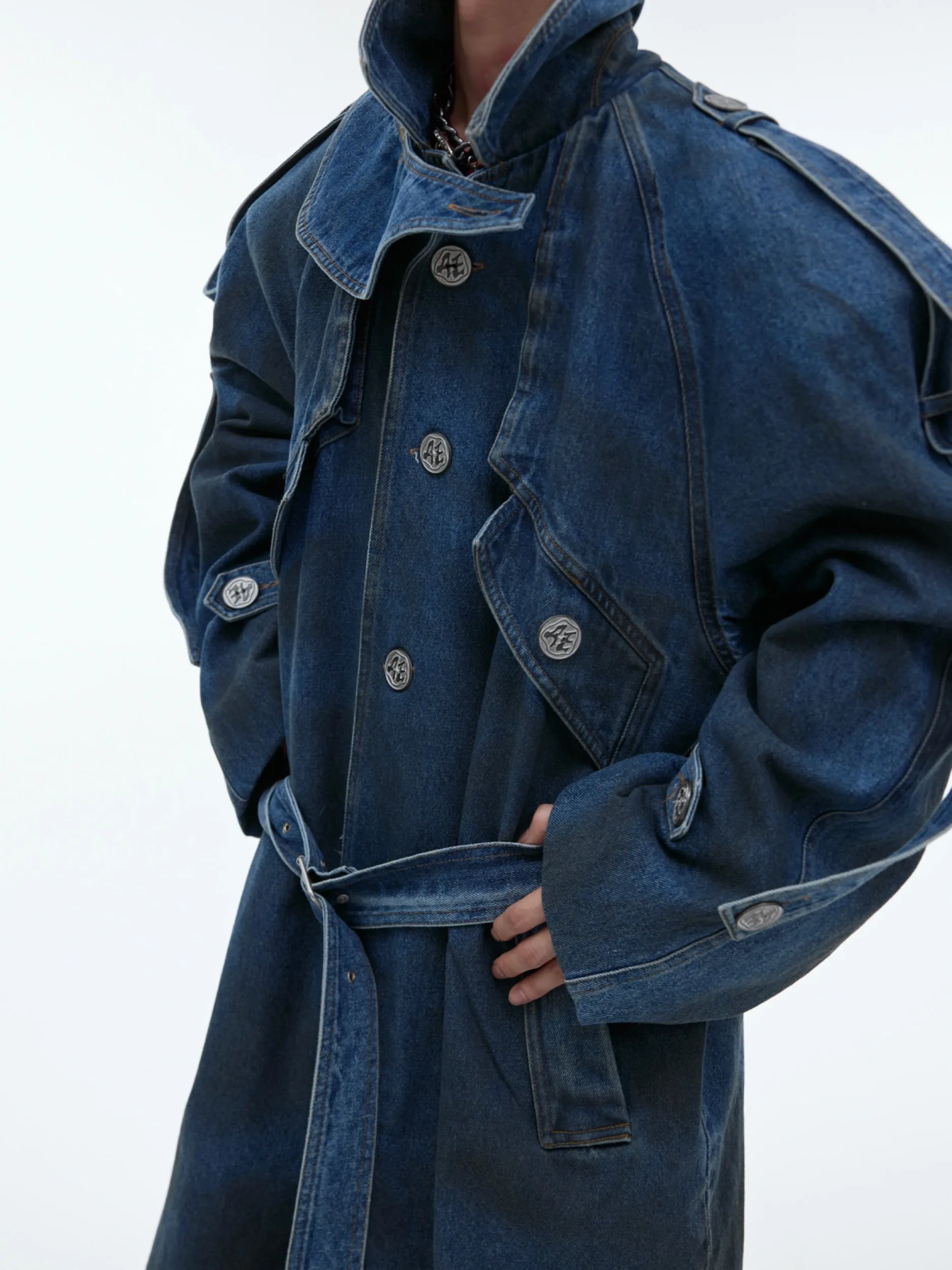 【24s Sep.】Washed Long Denim Coat