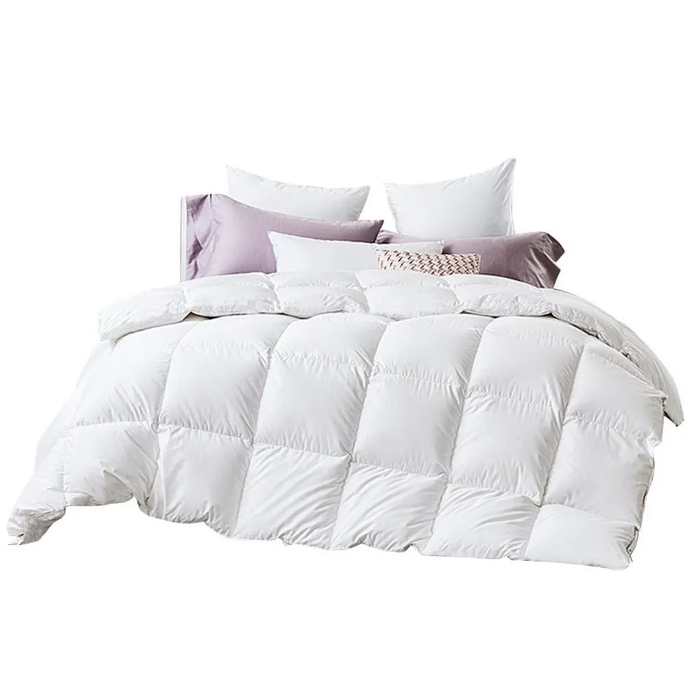 500GSM Duck Down Feather Queen Quilt, 233TC Cotton - Giselle Bedding