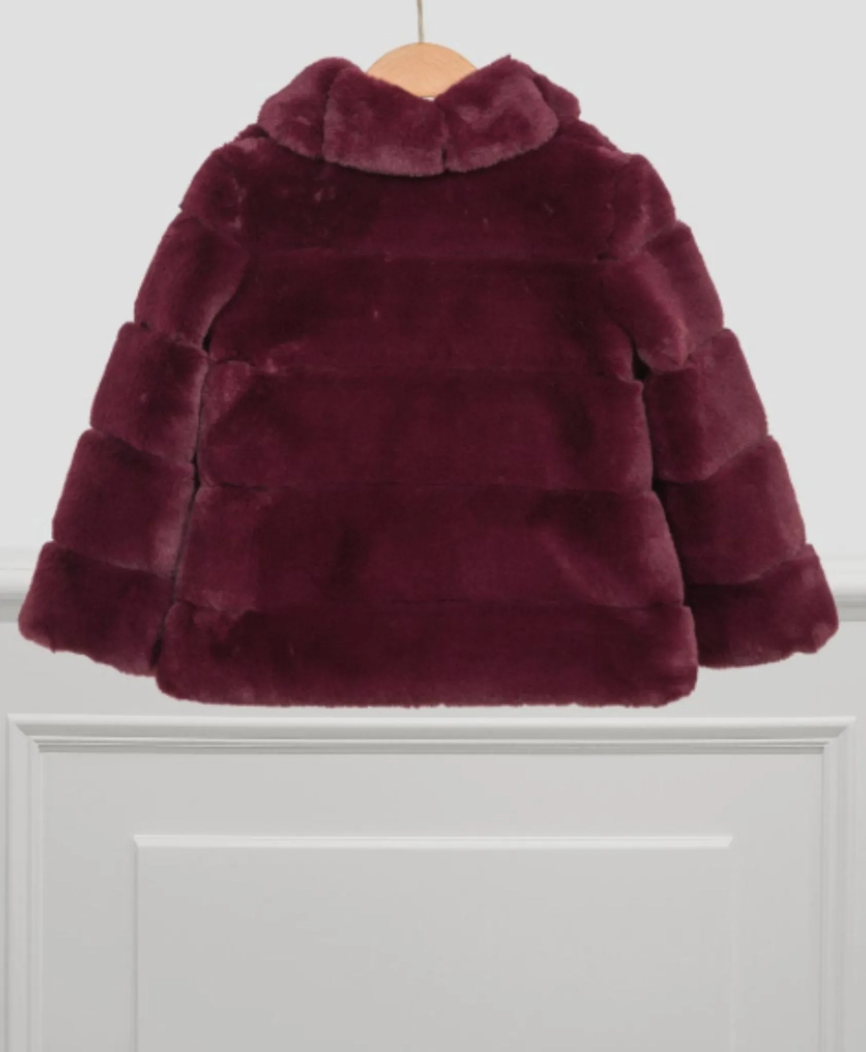 Abel & Lula Girls Plum Faux Fur Coat