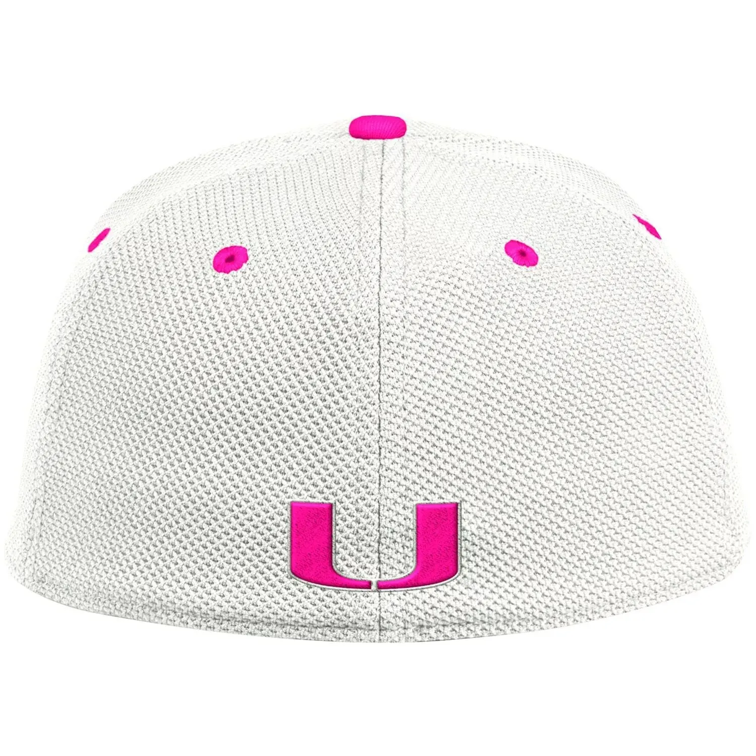 adidas Men's White/Pink Miami Hurricanes On-Field Baseball Cap