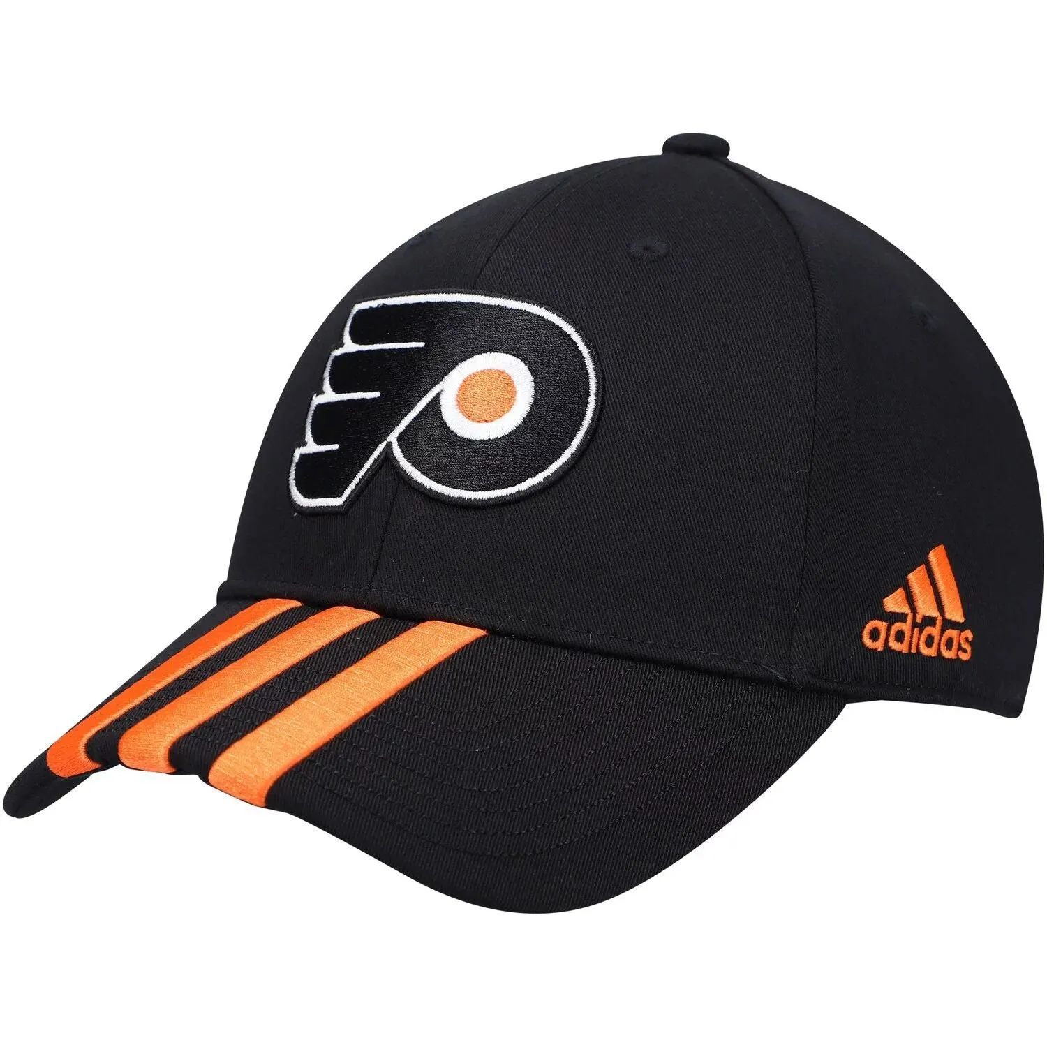 adidas Philadelphia Flyers Men's Black Adjustable Locker Room Three Stripes Cap