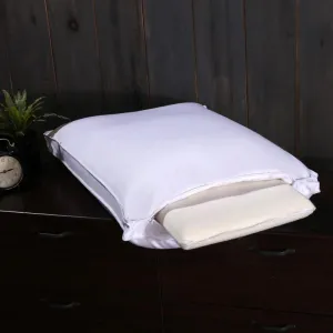 Adjustable White Duck Down Pillow 280 Thread Count Cotton Shell Medium-Firm Neck Support