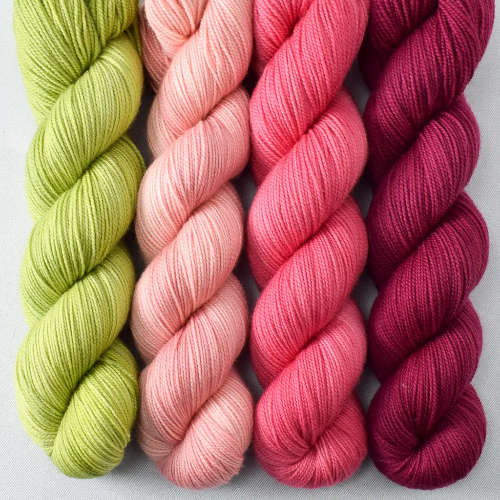 Aubergine, Beauty Awaits, Iantha, Sweet Pea - Yummy 2-Ply Quartet - Babette