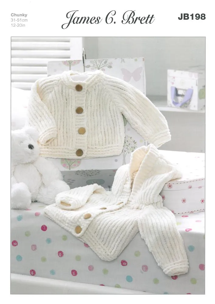 Babies Jackets in James C Brett Flutterby Chunky