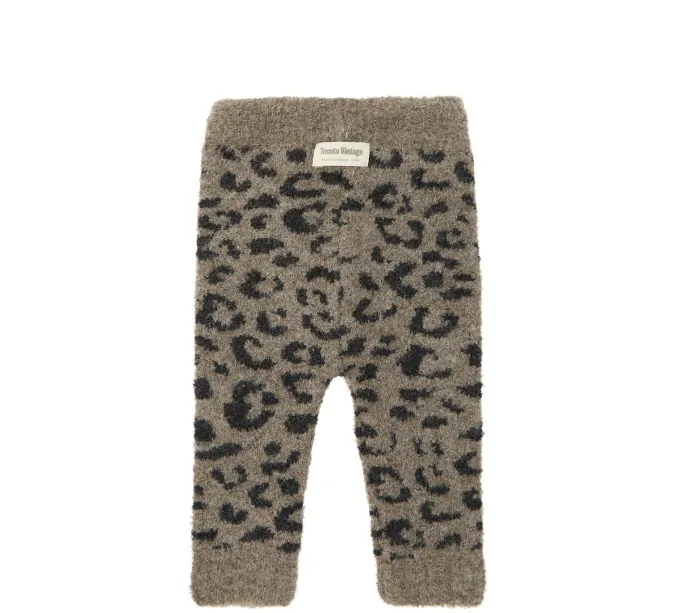 Baby Animal Print Brown Knit Leggings