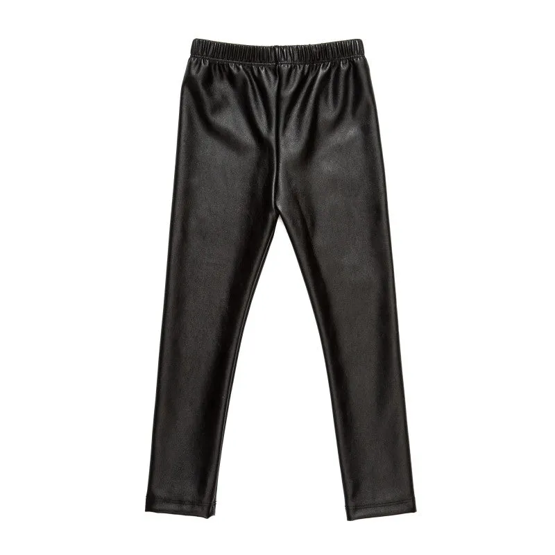 Baby Jane Girls Black Fall Pleather Pants