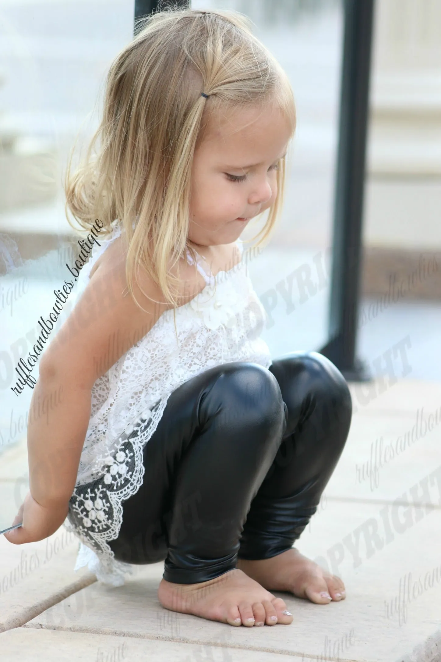 Baby Jane Girls Black Fall Pleather Pants