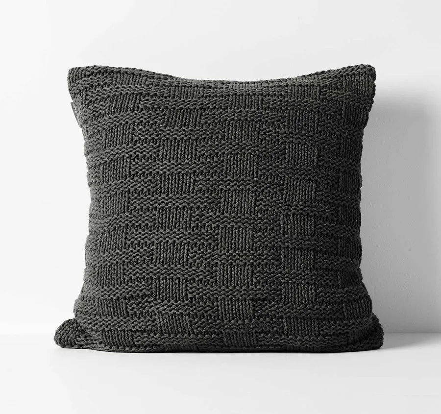 Basket Weave 50x50cm Filled Cushion Shadow