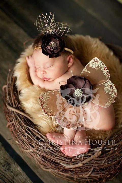 Beige Fur Photography Prop Rug Newborn Baby