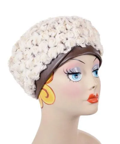 Beret, Reversible -  Rosebud Faux Fur (SOLD OUT)