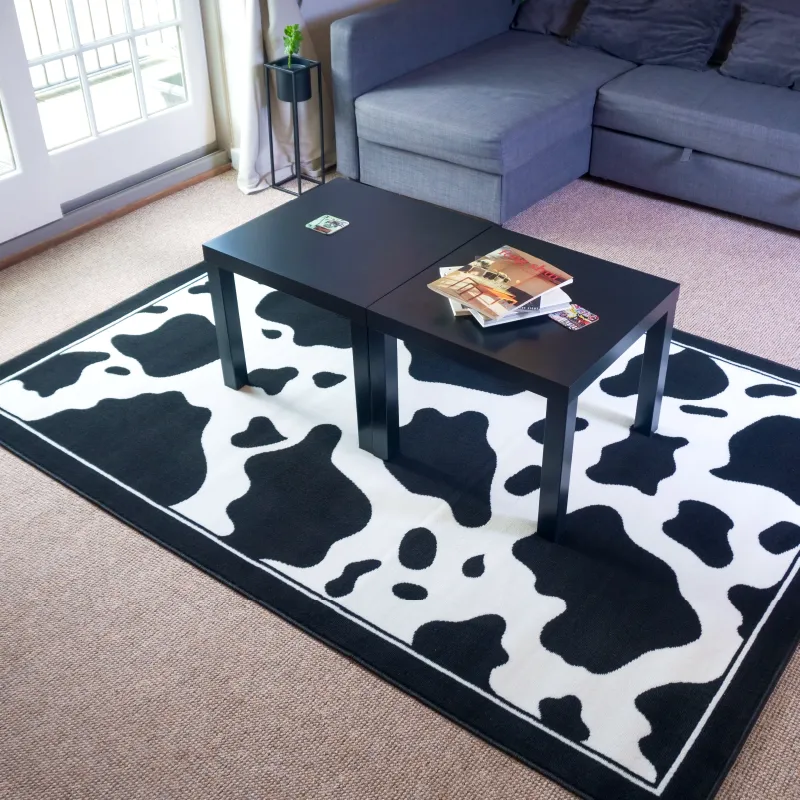 Black and White Cow Print Rug - Texas Animal Kingdom