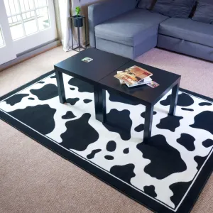 Black and White Cow Print Rug - Texas Animal Kingdom