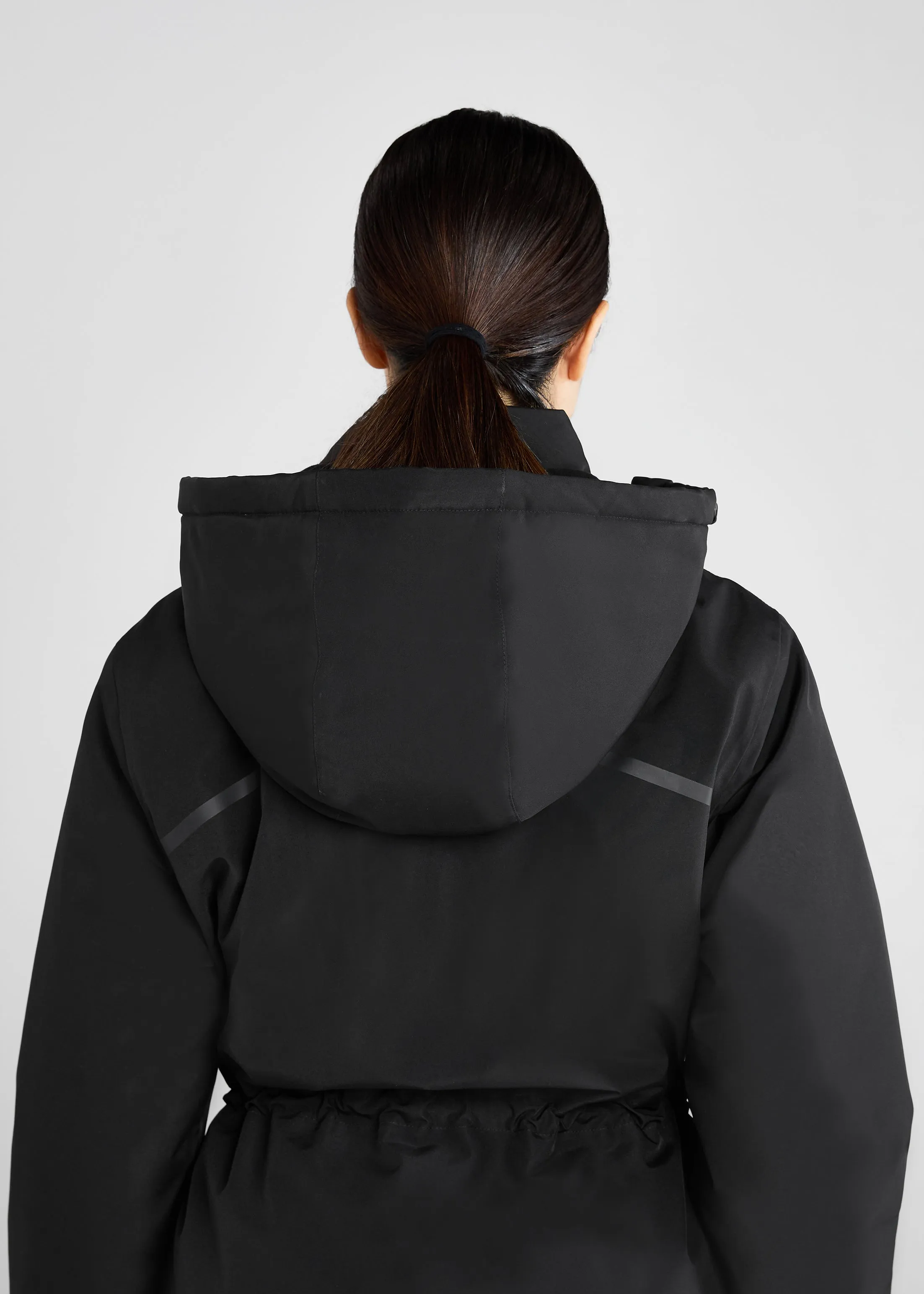 Black Fleece Lined Rain Jacket