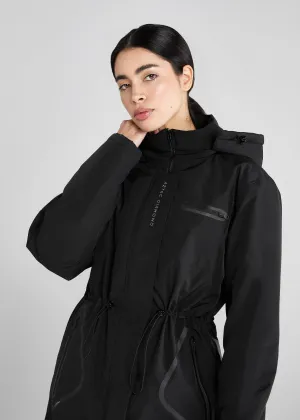 Black Fleece Lined Rain Jacket