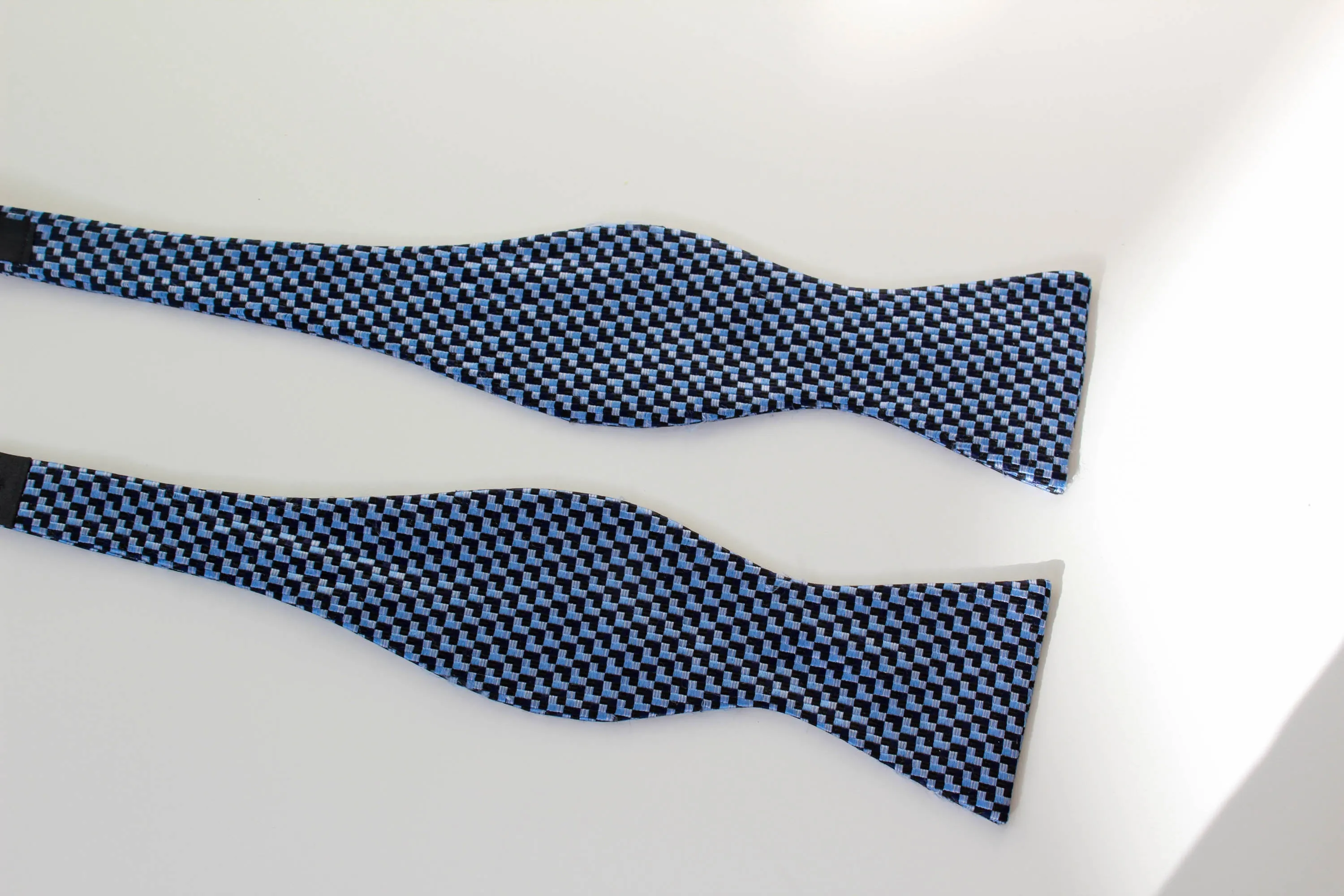 Blue Check Bowtie