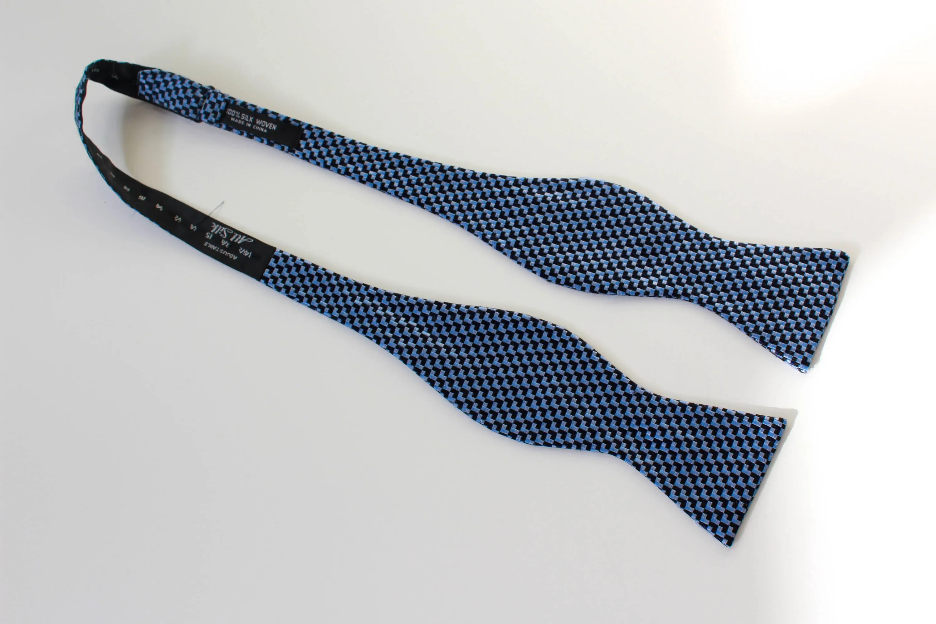 Blue Check Bowtie