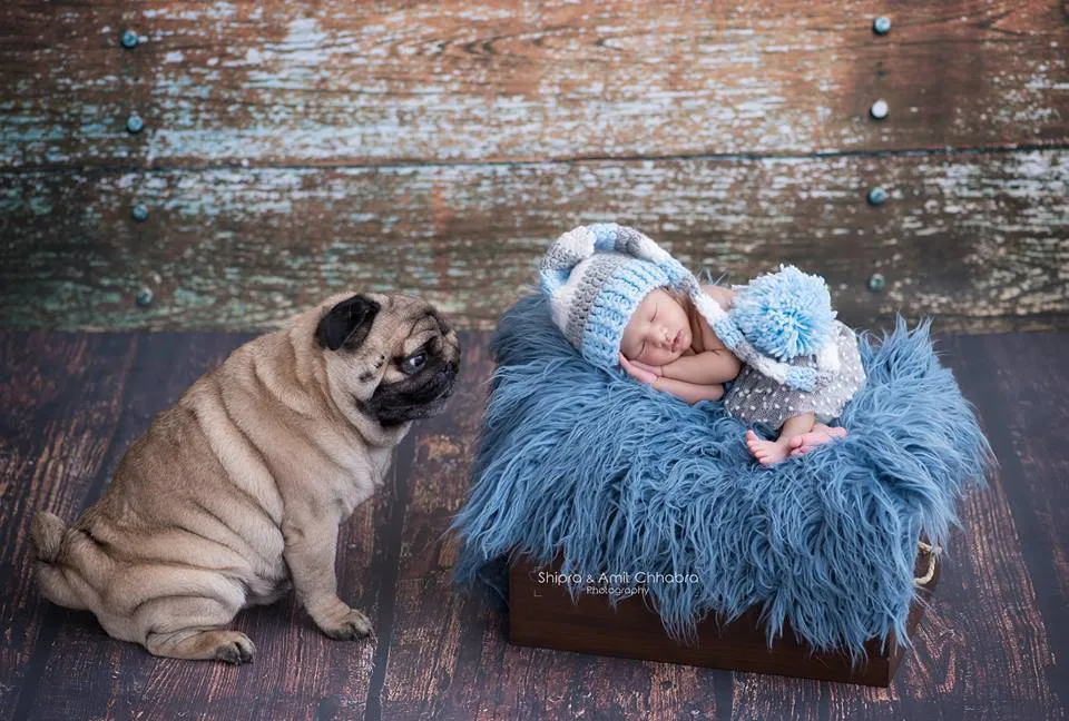 Blue Faux Flokati Alpaca Fur Rug