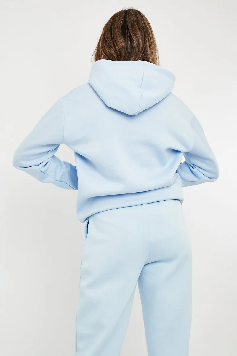 Blue Soft Fleece Hoodie - Maia