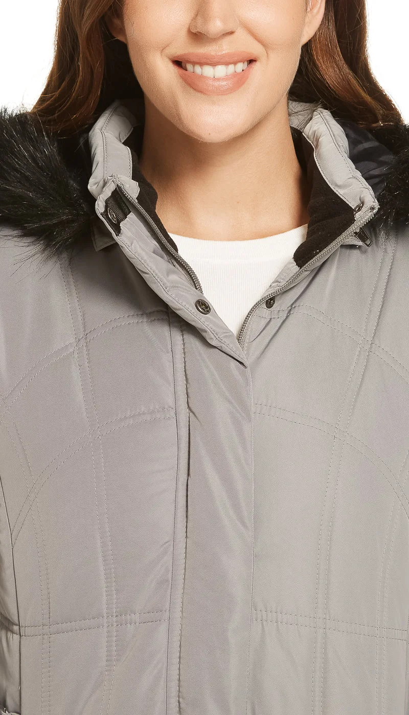 BOX QUILTED 3/4 PUFFER