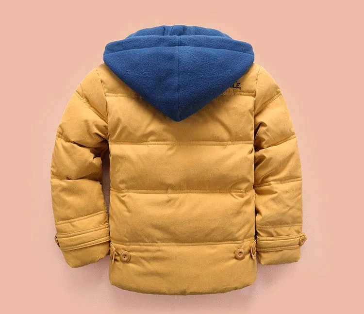 Boys Casual Warm Hooded Puffer Jacket