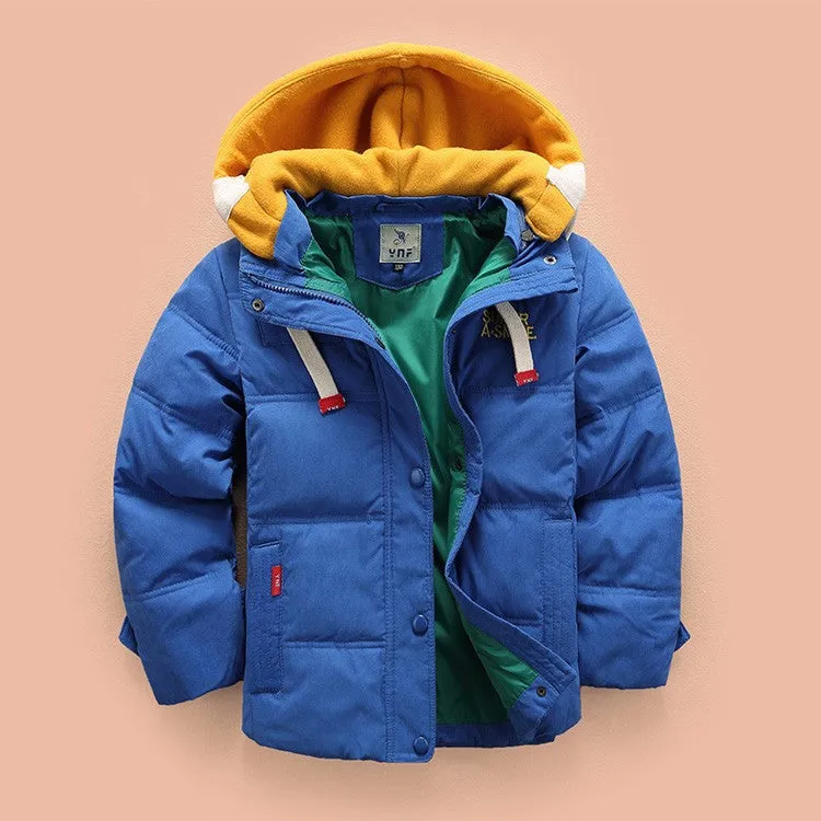 Boys Casual Warm Hooded Puffer Jacket