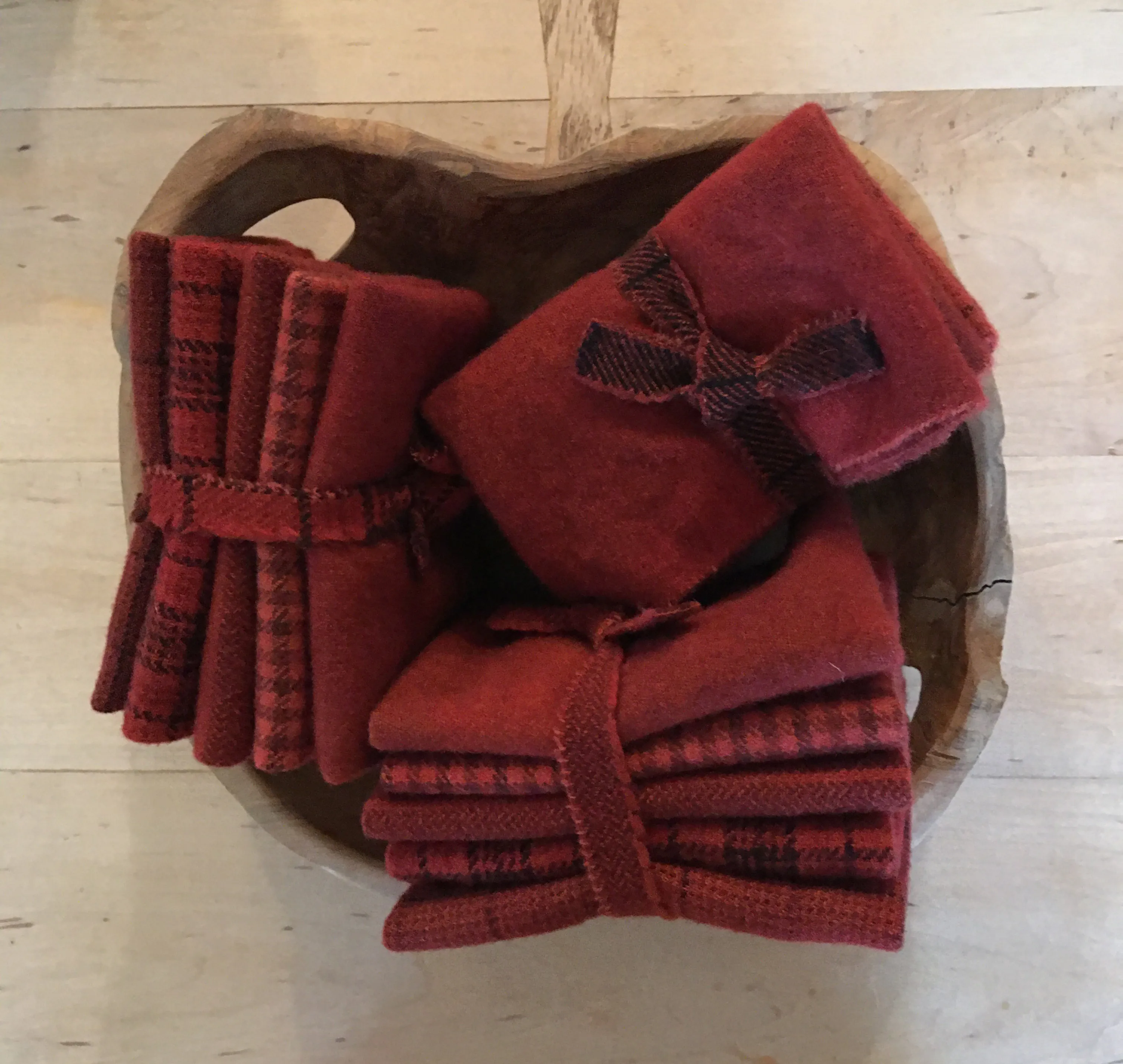 BRICK Hand Dyed Wool Bundle for Wool Applique and Rug Hooking