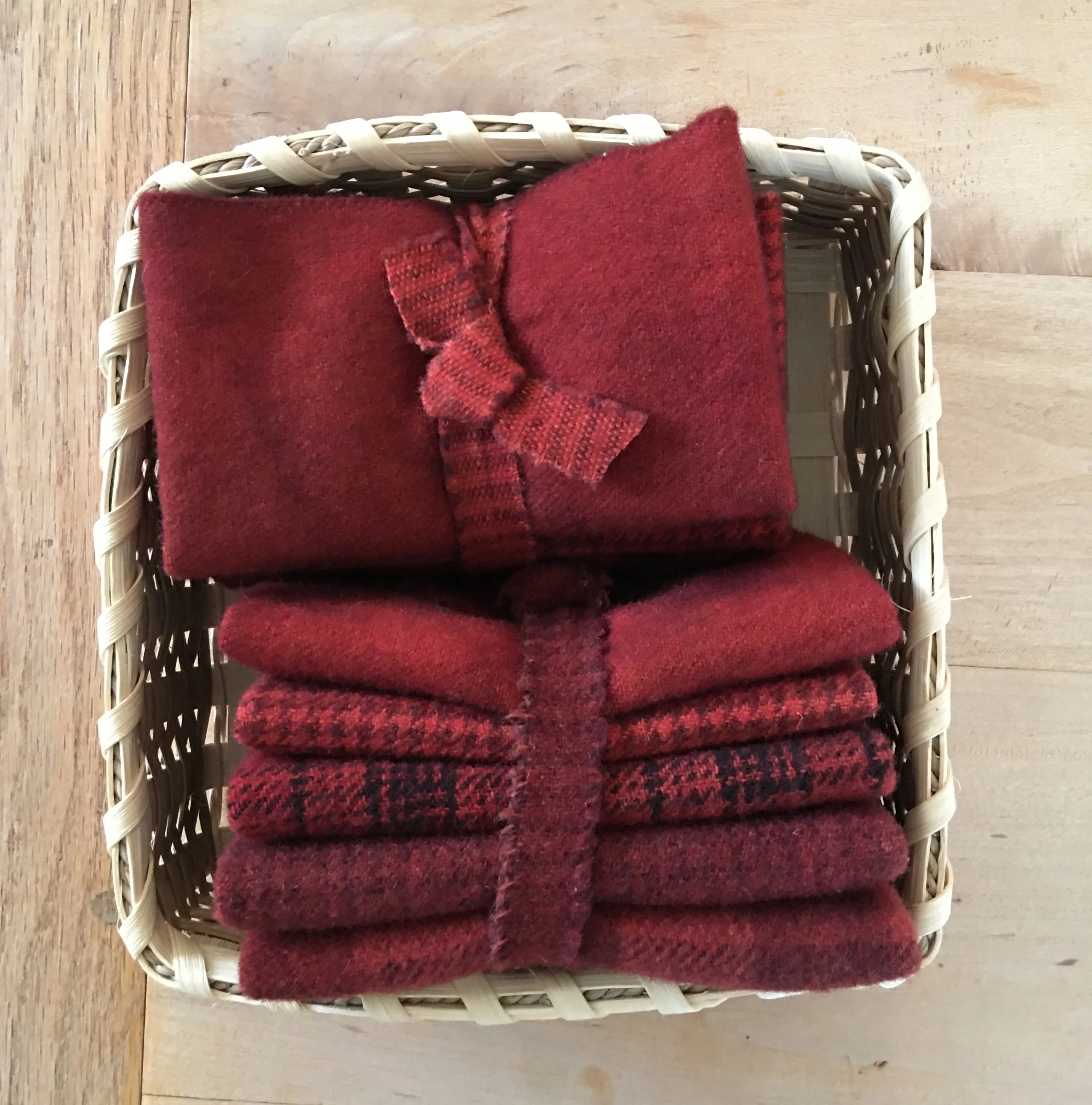 BRICK Hand Dyed Wool Bundle for Wool Applique and Rug Hooking