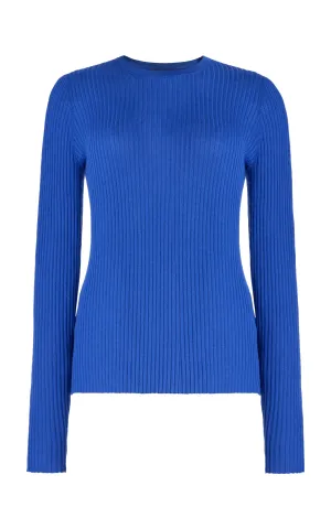 Browning Knit Sweater in Sapphire Cashmere Silk