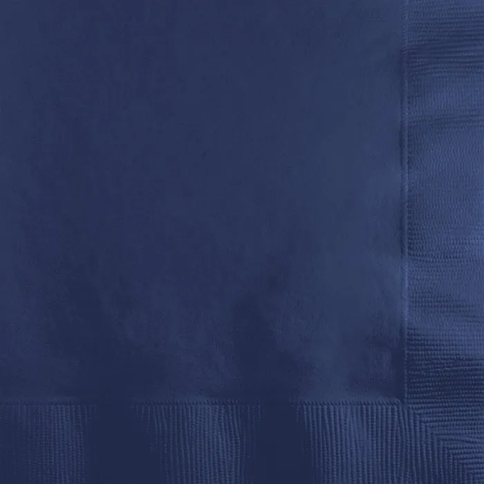 Bulk Navy Blue Beverage Napkins 3 ply (500 per Case)