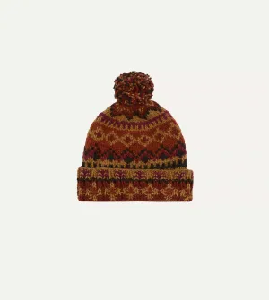 Chamula Brown Fairisle Merino Knit Cap