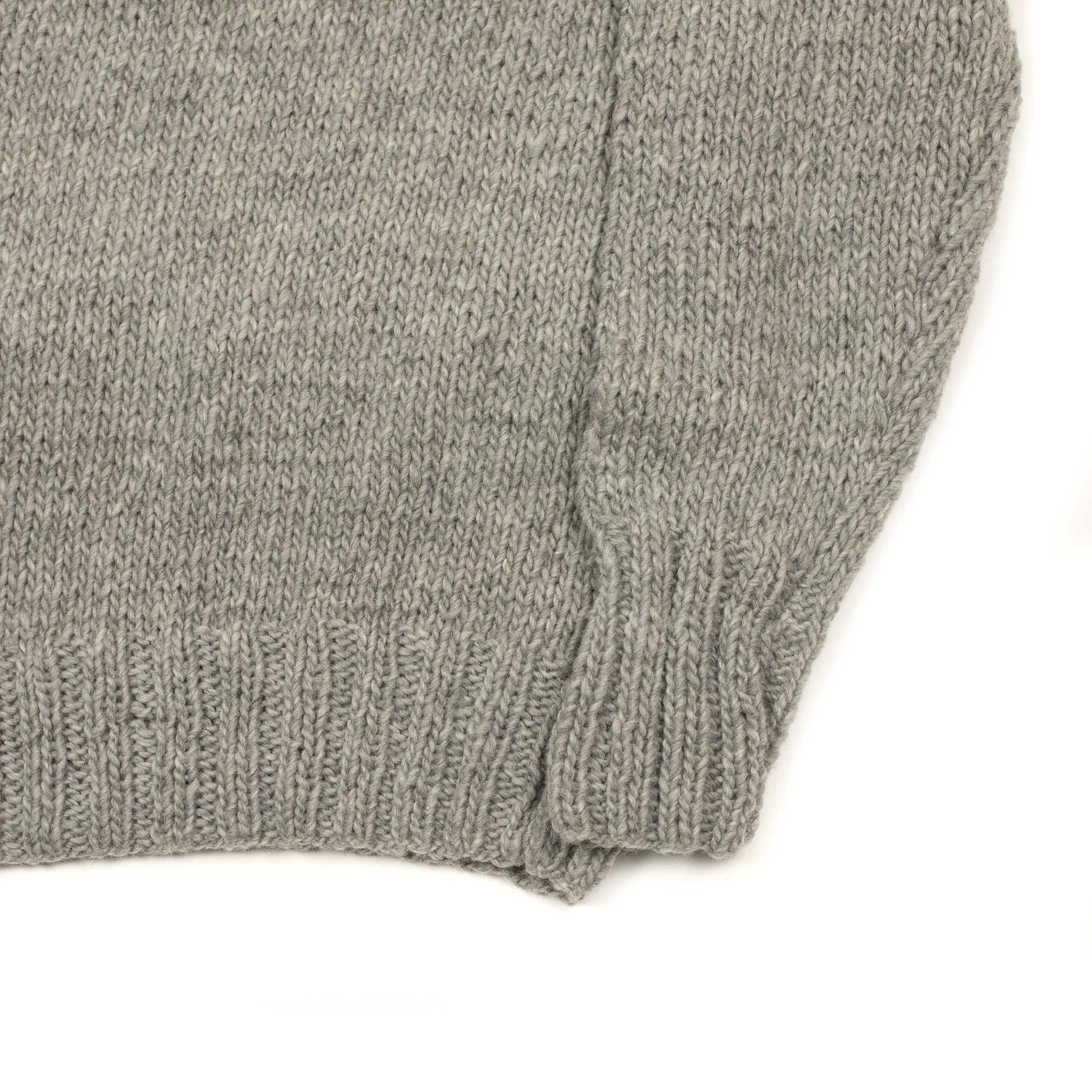 Chamula handknit turtleneck sweater in Pearl Grey merino wool