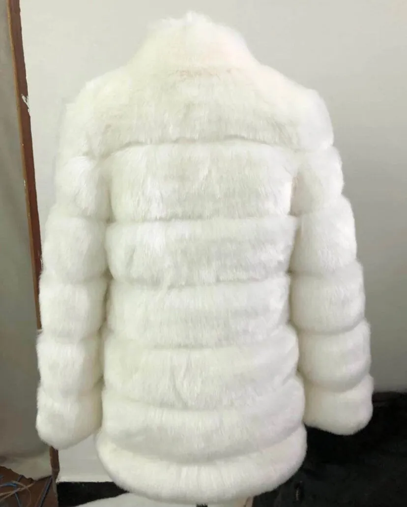 Chelsea 7 Row Collar Faux Fur Coat