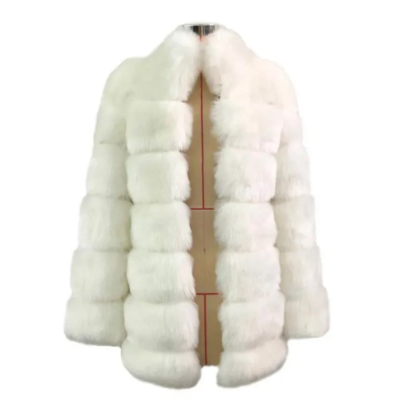 Chelsea 7 Row Collar Faux Fur Coat