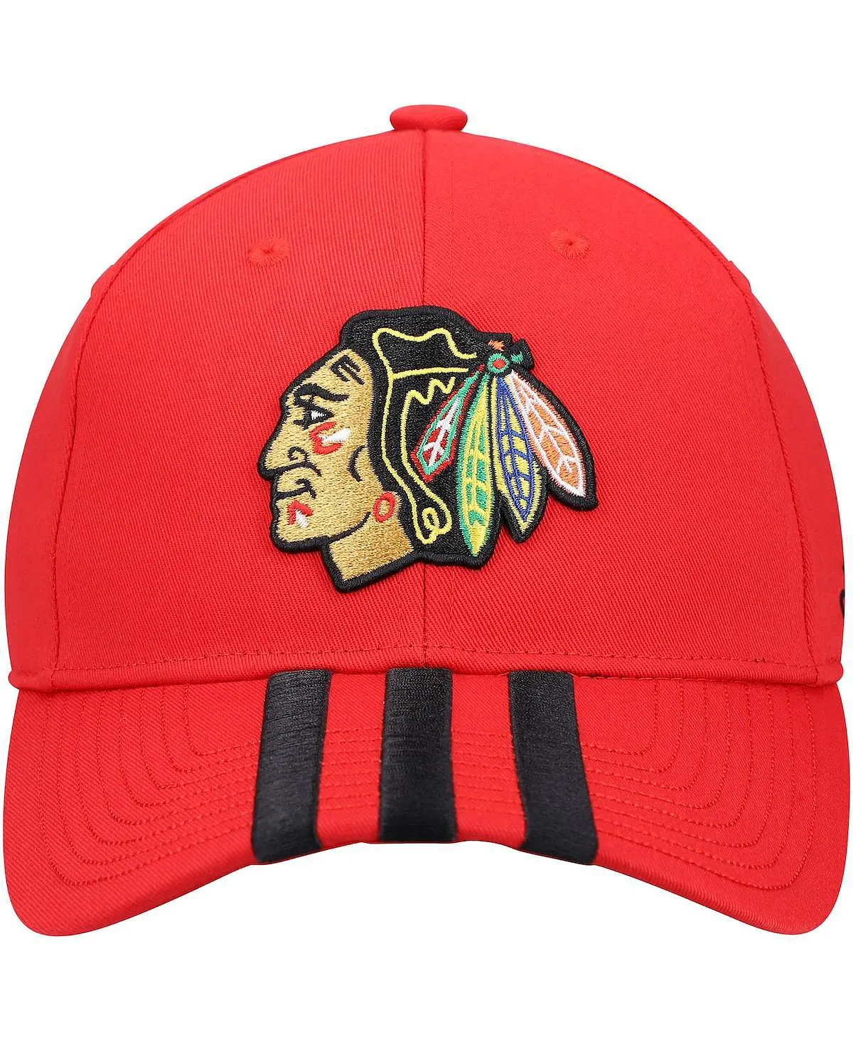 Chicago Blackhawks adidas Men's Red Three Stripes Adjustable Locker Room Cap