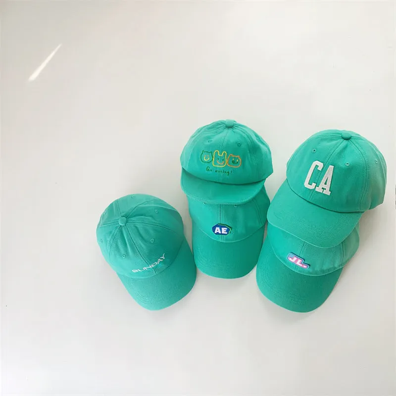 Children's baseball cap cotton soft top letter baby cap summer boys and girls sun protection hat