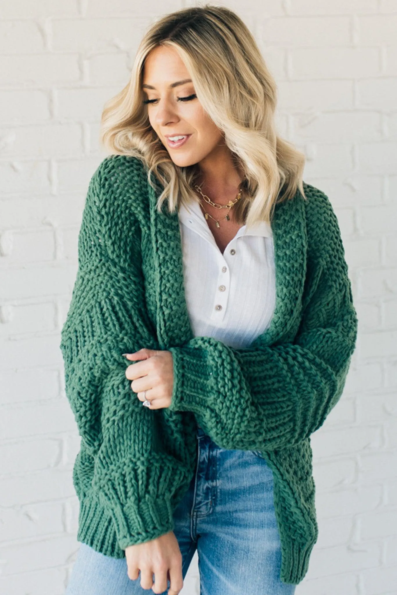 Chunky Mix Weave Cardigan