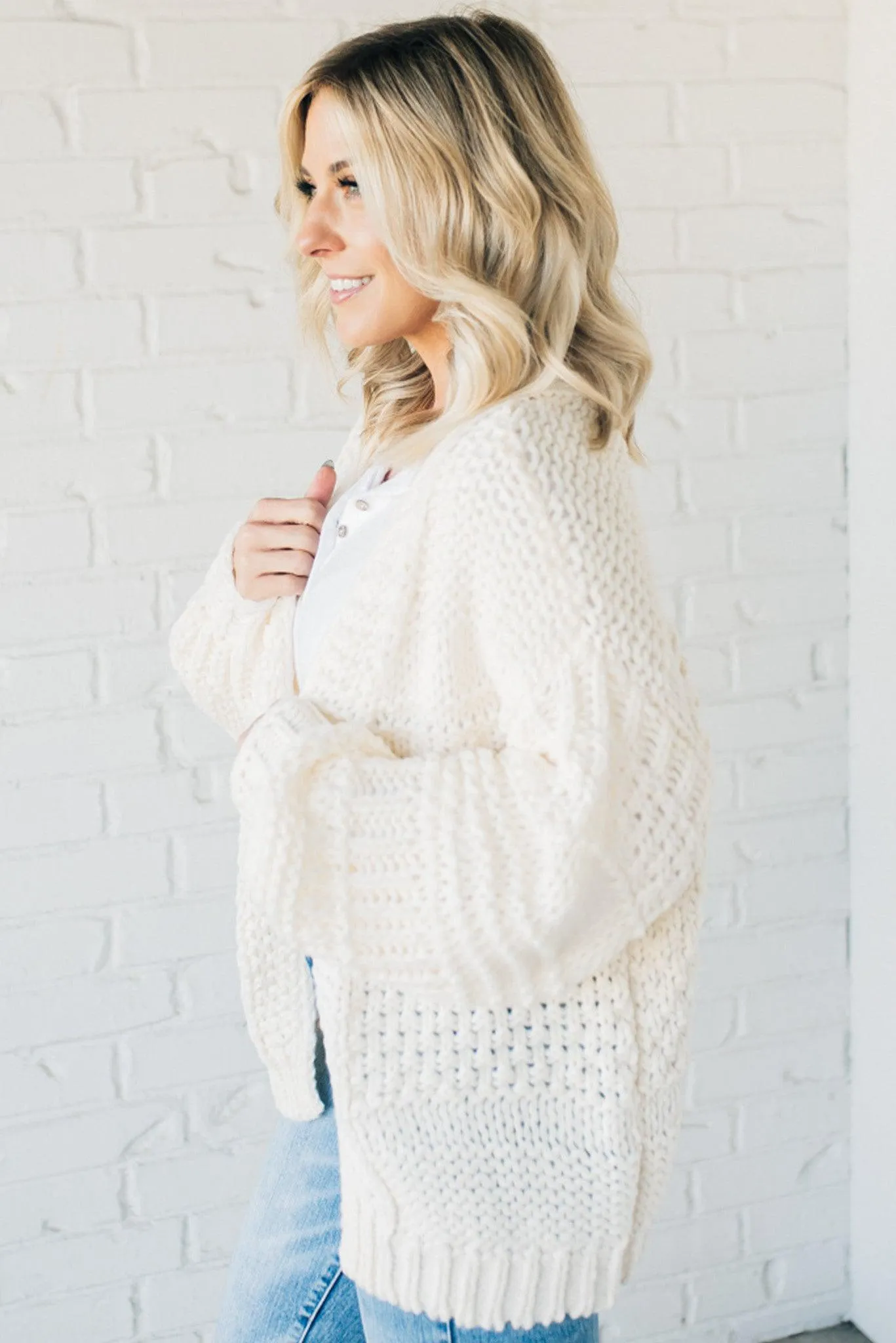 Chunky Mix Weave Cardigan