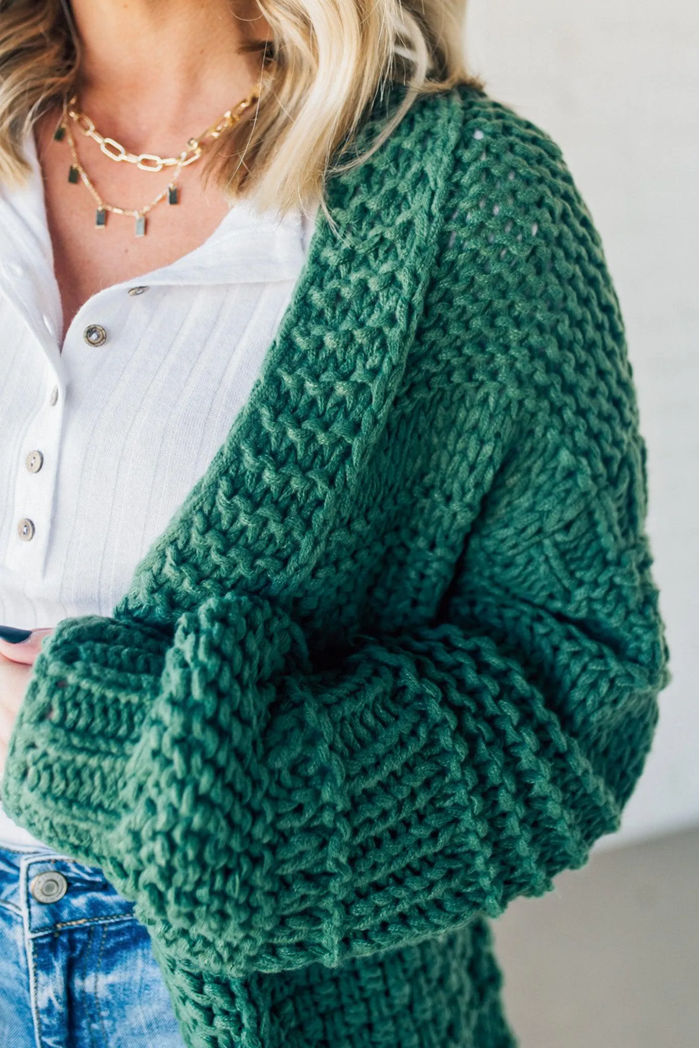 Chunky Mix Weave Cardigan