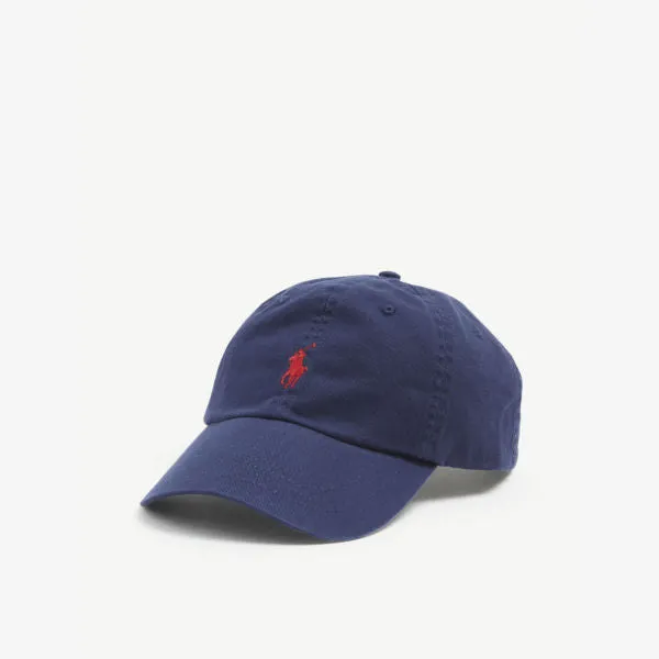 Cotton cap with embroidered Polo Ralph Lauren logo, newport navy color