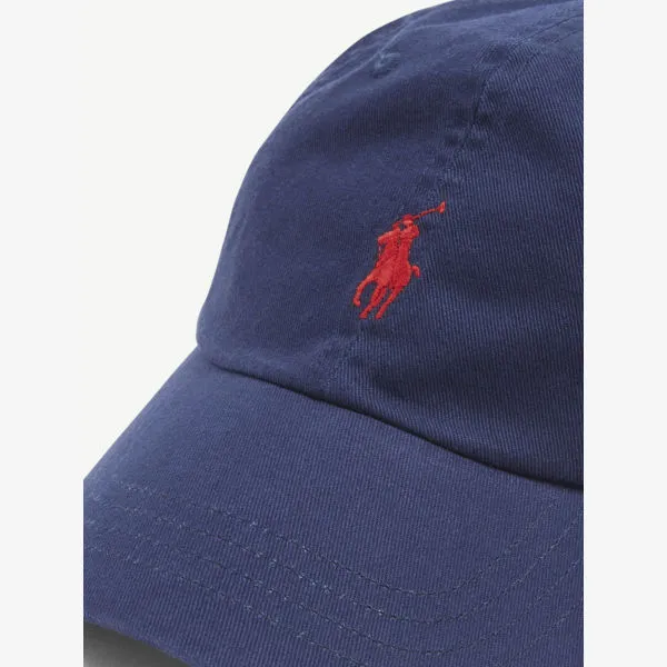 Cotton cap with embroidered Polo Ralph Lauren logo, newport navy color