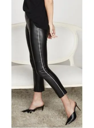 David Lerner - Gemma Midrise Skimmer Leggings w/ Piping in Black