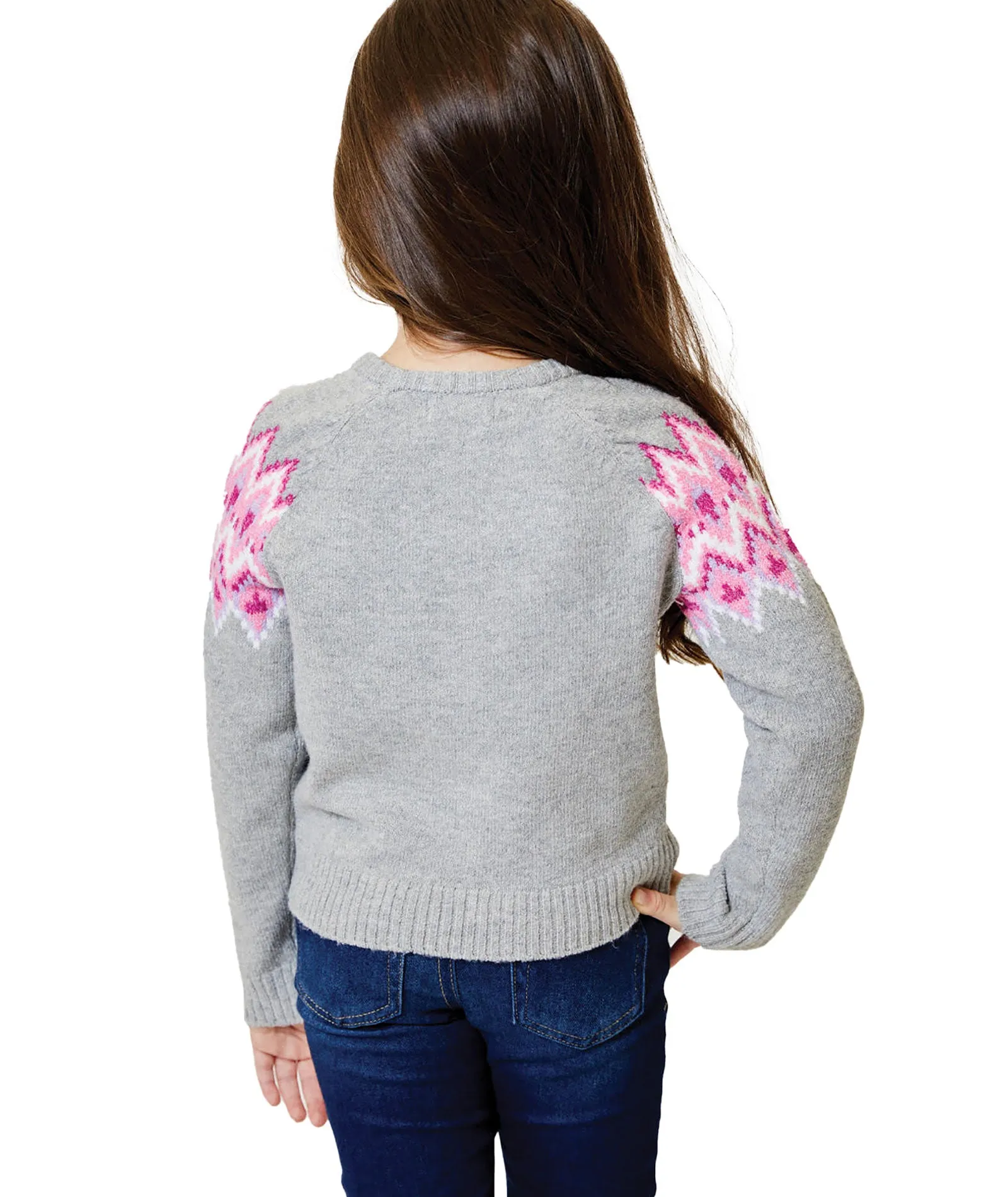 Design History Girls Little Heather Fair Isle Sweater