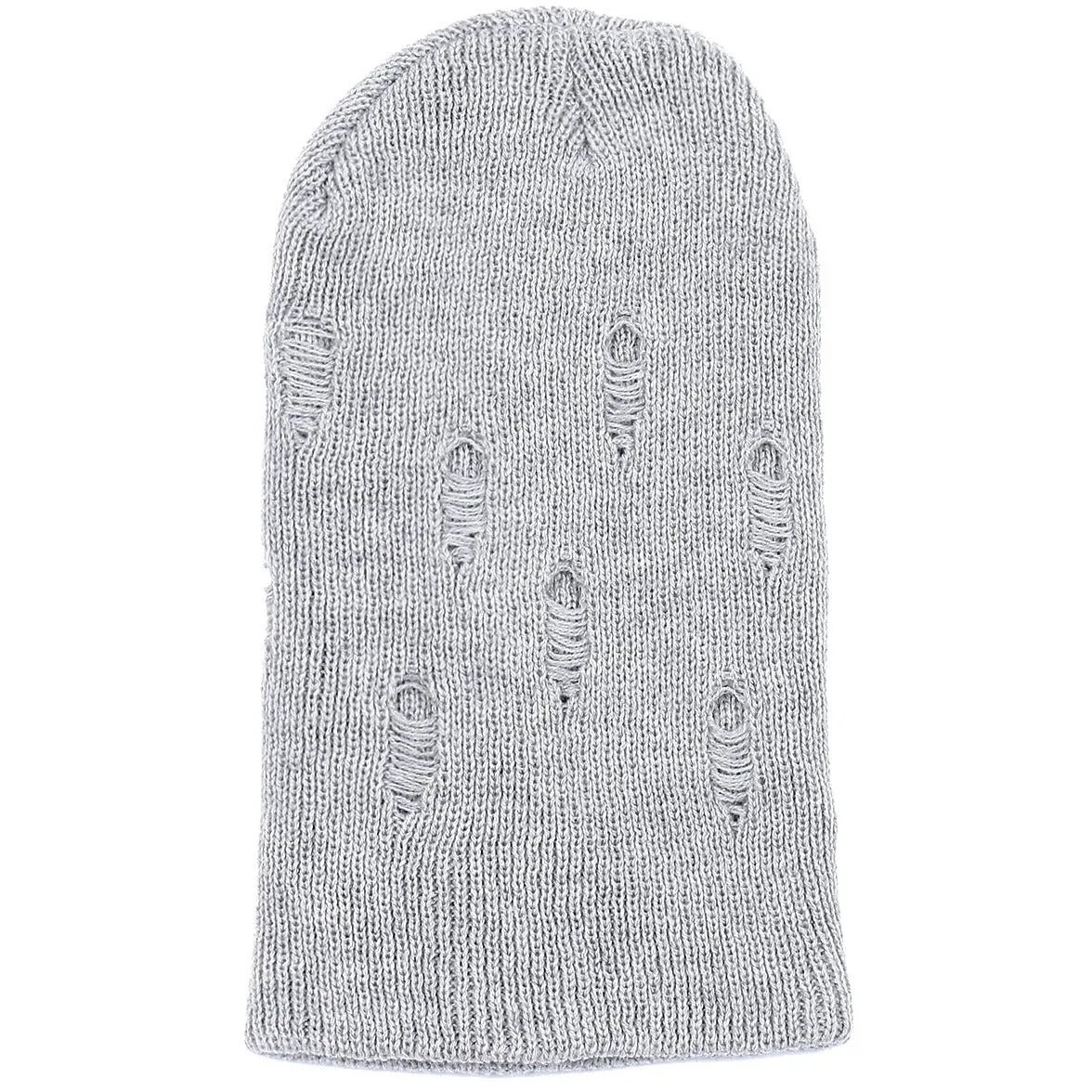 Distressed Slouchy Unisex Ribbed Soft Knit Beanie