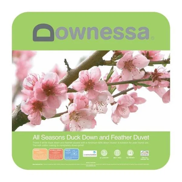 Downessa All Seasons 50% White Duck Down & Feather Quilt by Downia