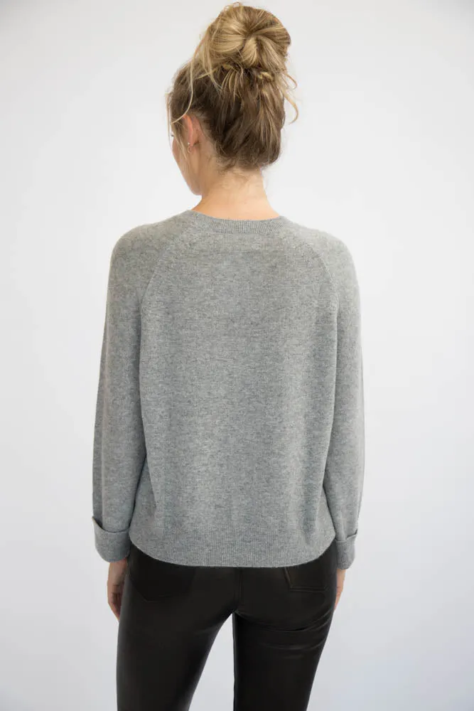 Eleis Collective- The Raglan Crew - Heather Grey