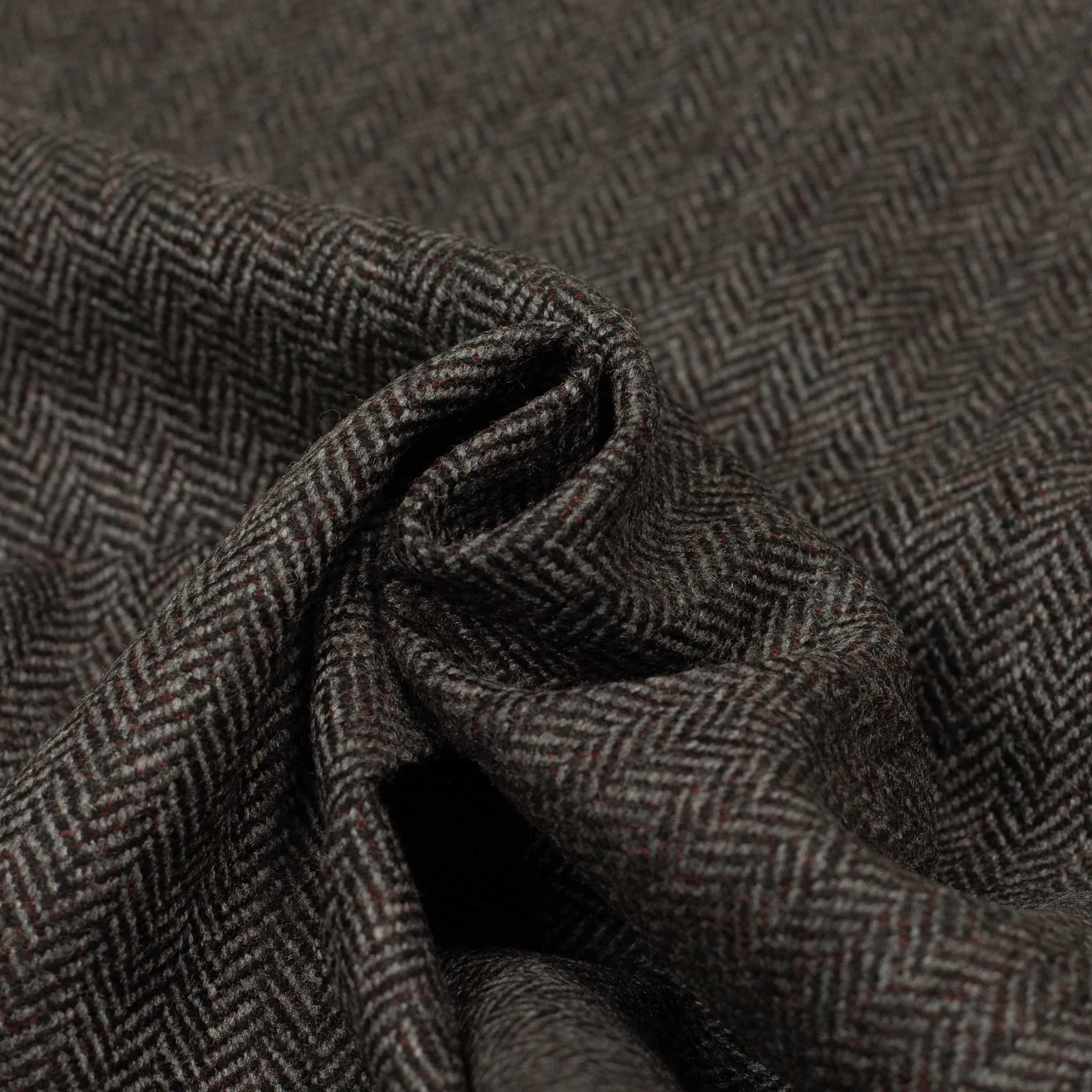 Exclusive Manhattan pleated high-rise wide trousers in grey herringbone (restock)