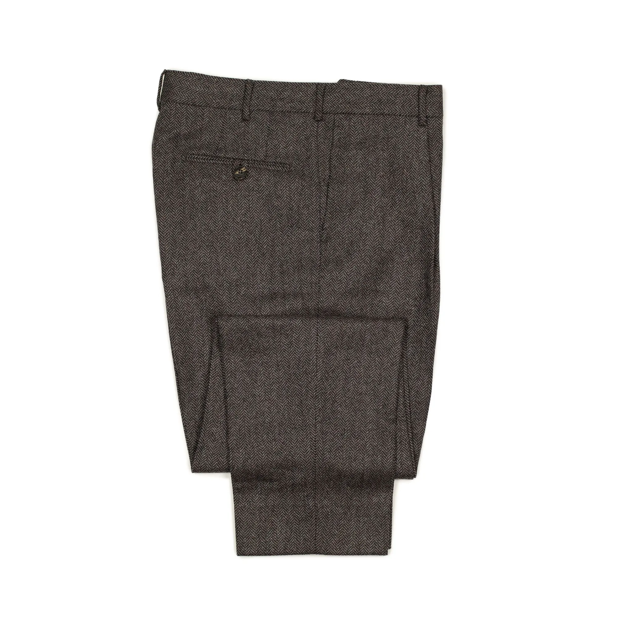 Exclusive Manhattan pleated high-rise wide trousers in grey herringbone (restock)